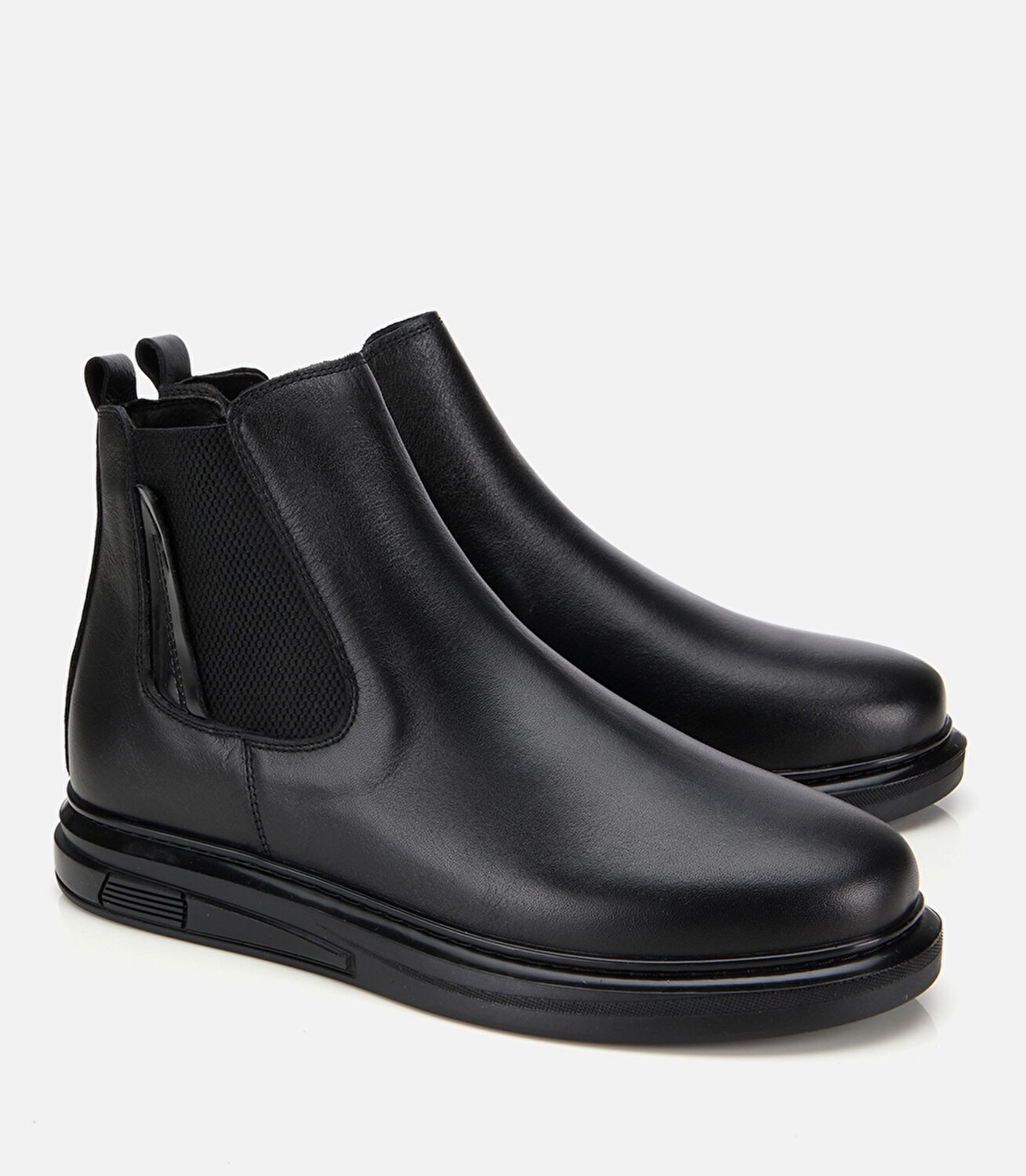 Erkek Deri Siyah Lastik Detaylı Comfort Chealsea Bot