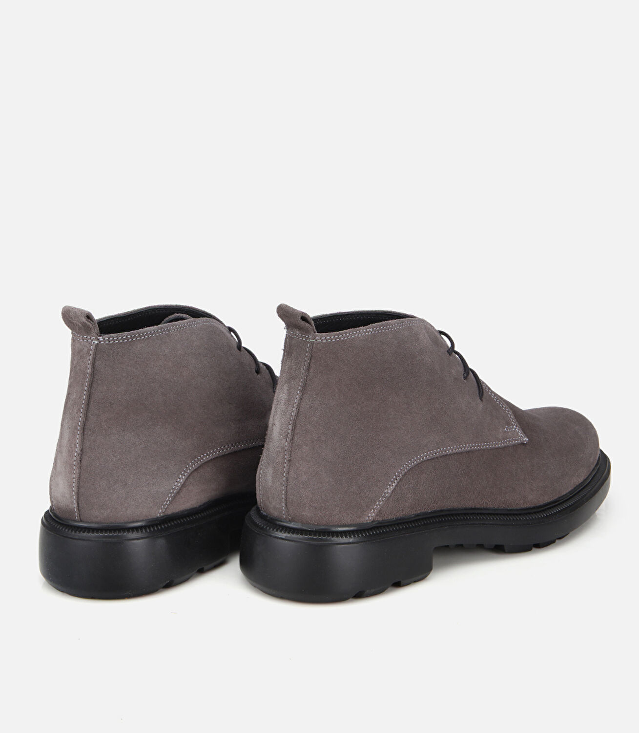 Erkek Süet Deri Gri Bağcık Detaylı Chelsea Bot