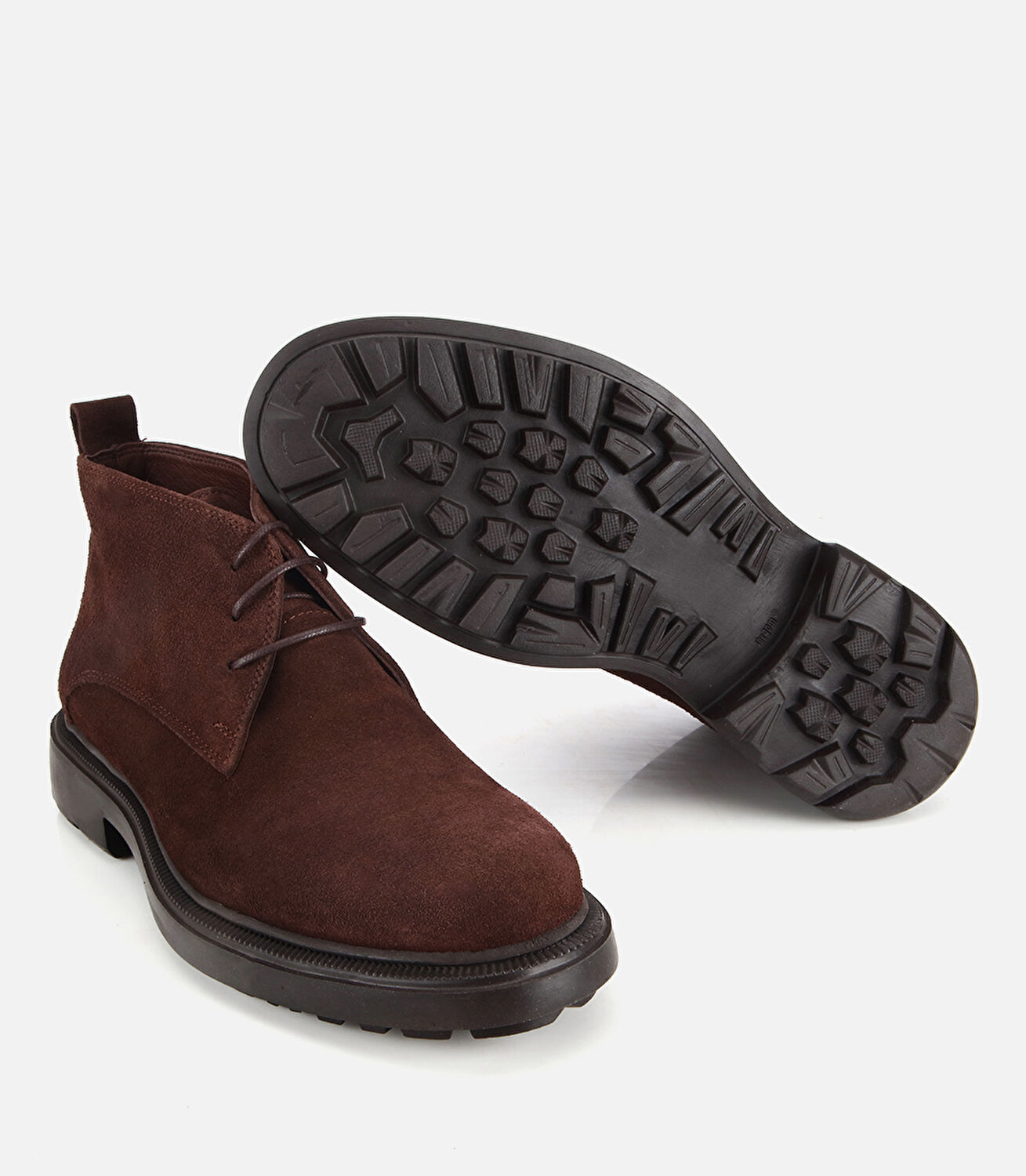 Erkek Süet Deri Kahverengi Bağcık Detaylı Klasik Bot