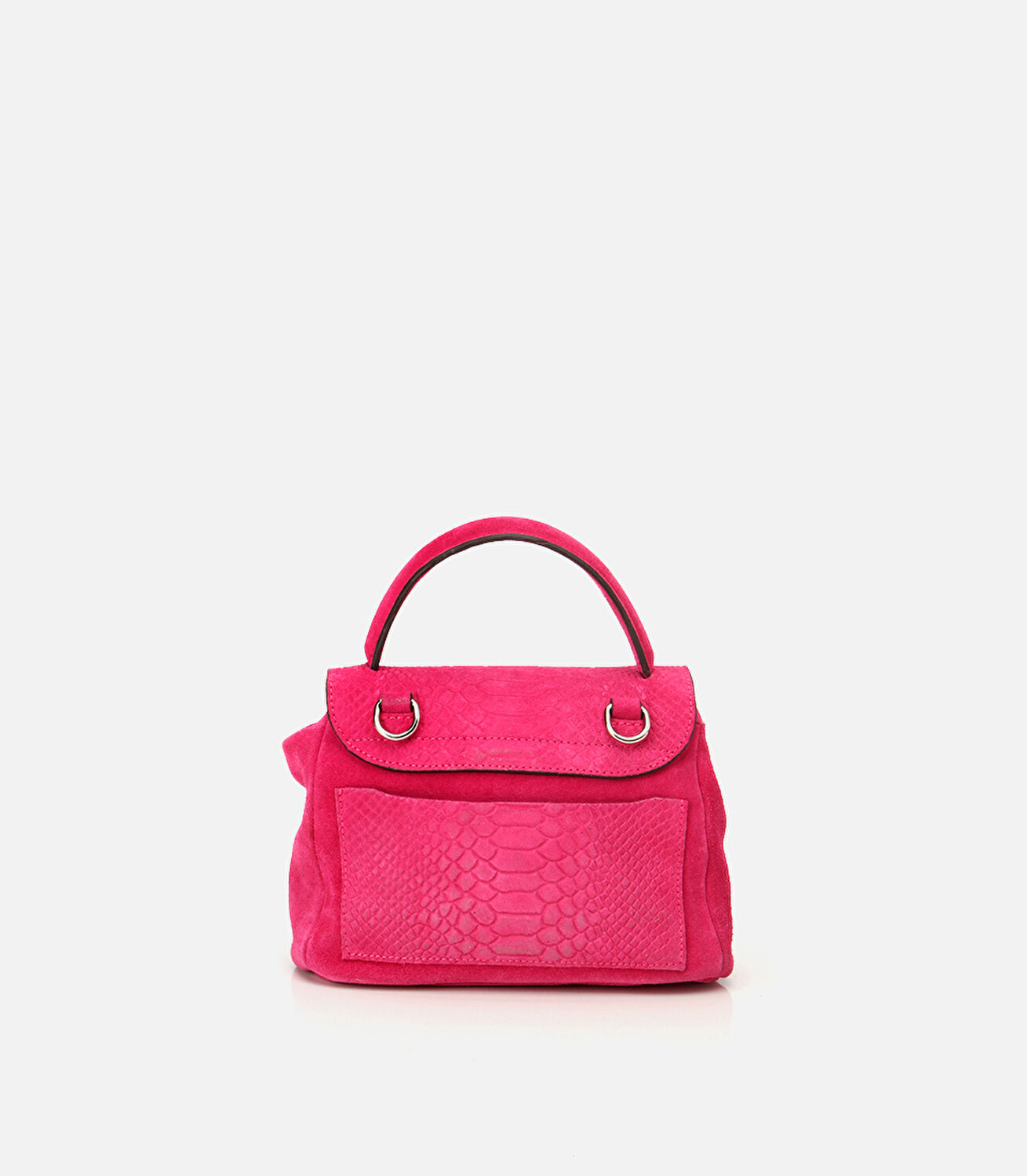 Kadın Deri Pembe Kilit Detaylı Omuz Çantası