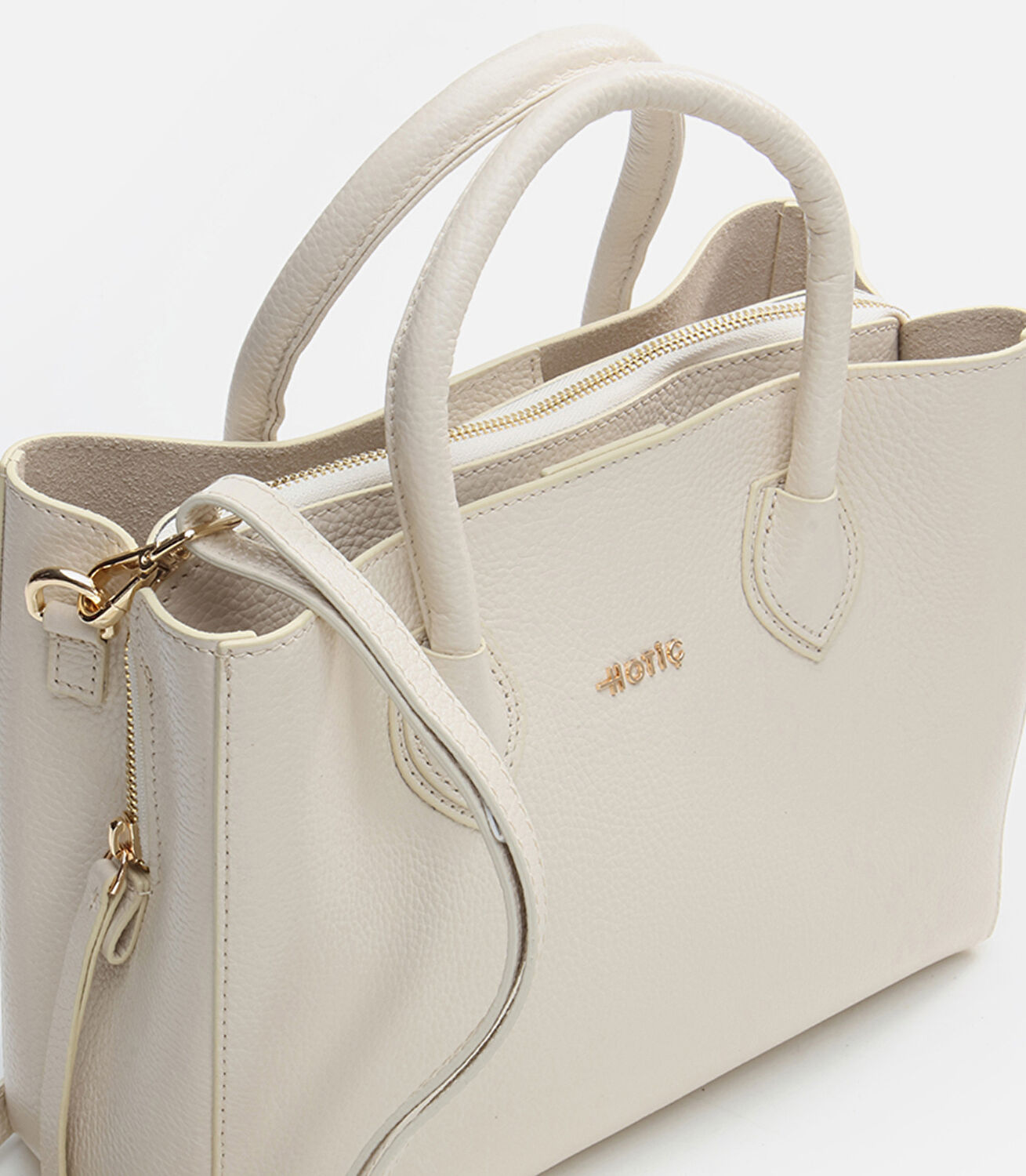 Kadın Deri Ekru Omuz Çantası