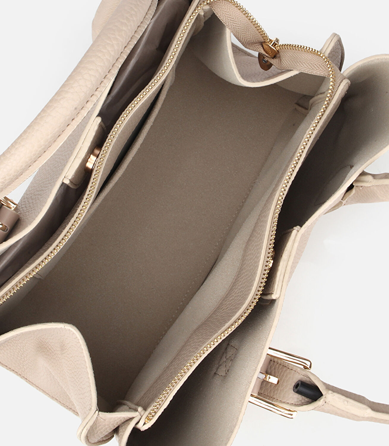 Kadın Bej Kemer Detaylı Omuz Çantası