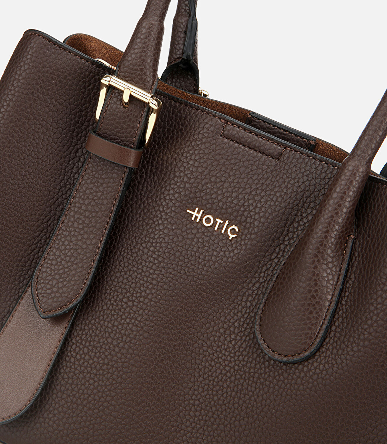 Kadın Kahverengi Kemer Detaylı Omuz Çantası