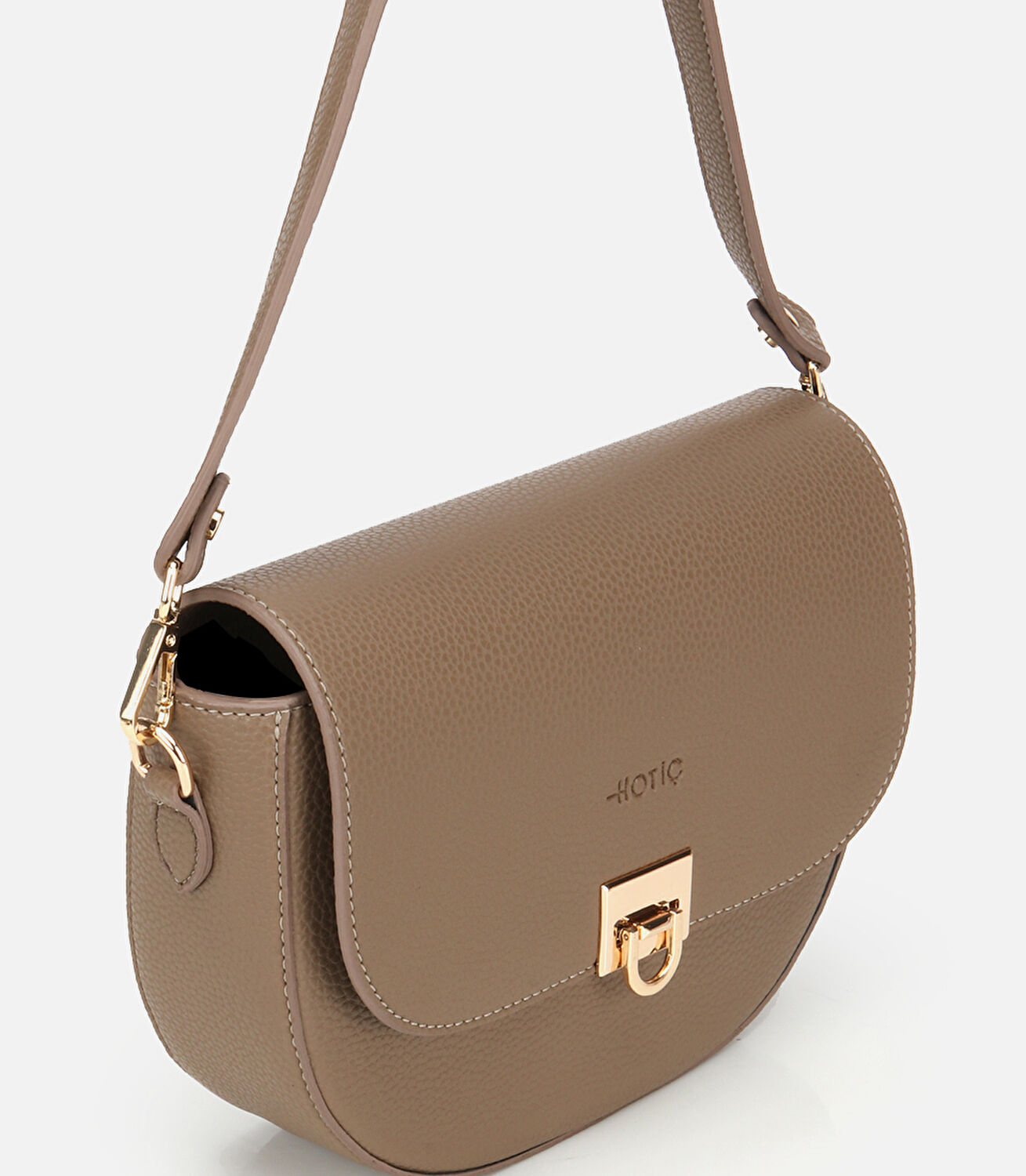 Kadın Vizon Gold Kilit Detaylı Omuz Çantası