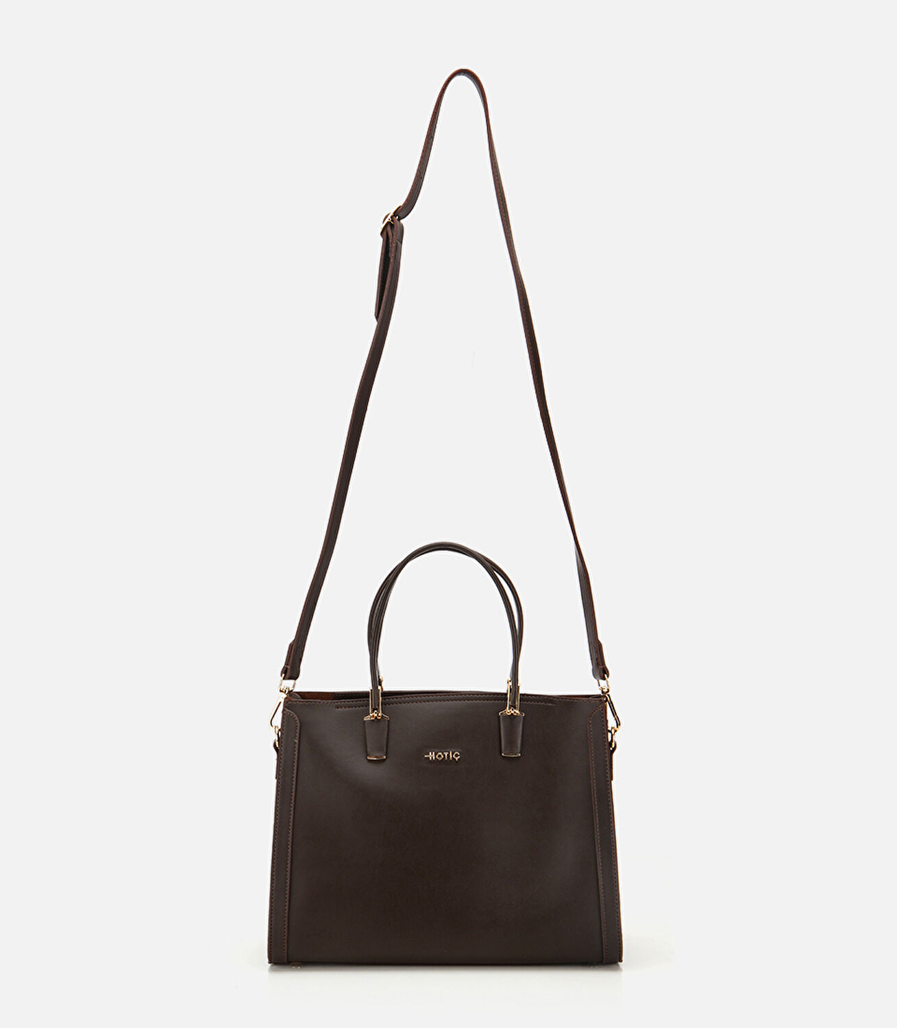 Kadın Kahverengi Fermuarlı Omuz Çantası