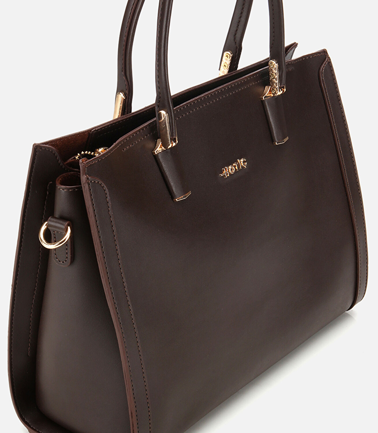 Kadın Kahverengi Fermuarlı Omuz Çantası