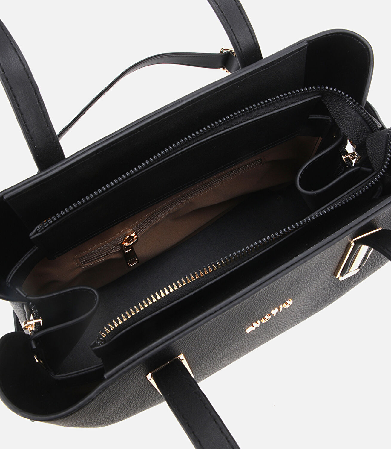 Kadın Siyah Gold Aksesuarlı Omuz Çantası