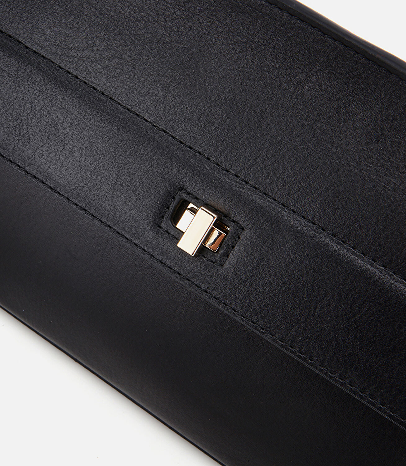 Kadın Deri Siyah Kilit Detaylı Omuz Çantası