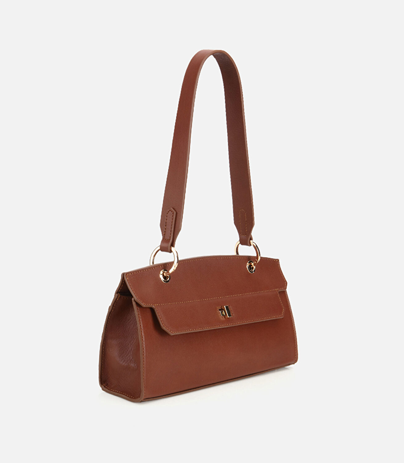 Kadın Deri Taba Kilit Detaylı Omuz Çantası