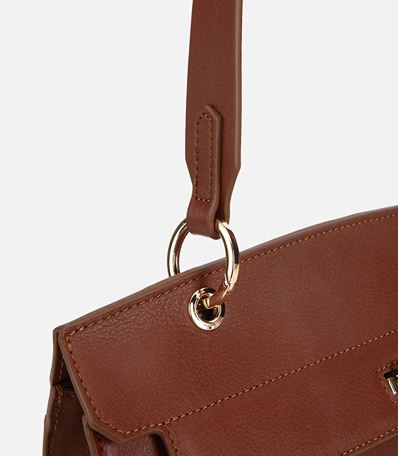 Kadın Deri Taba Kilit Detaylı Omuz Çantası