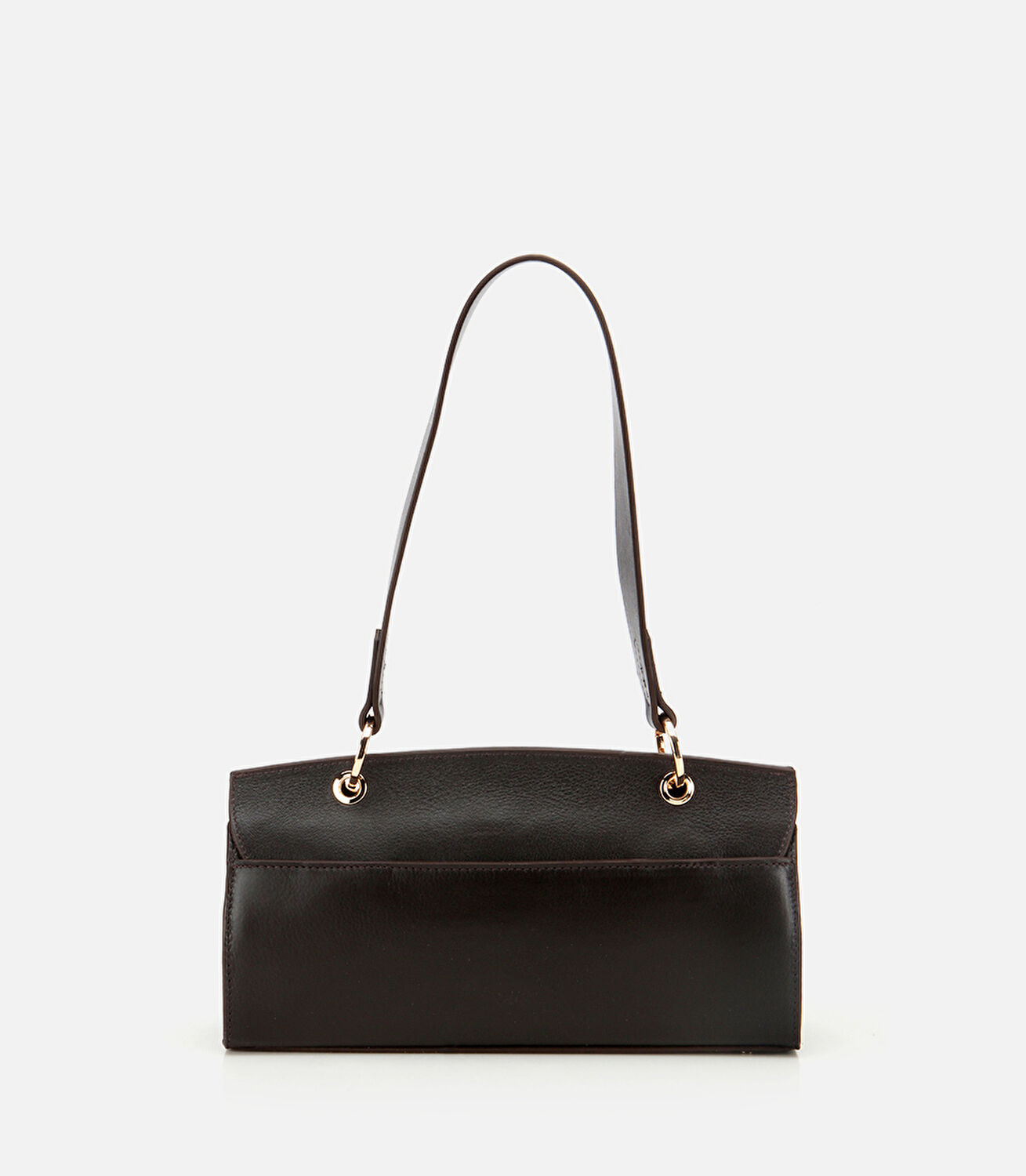 Kadın Deri Kahverengi Kilit Detaylı Omuz Çantası