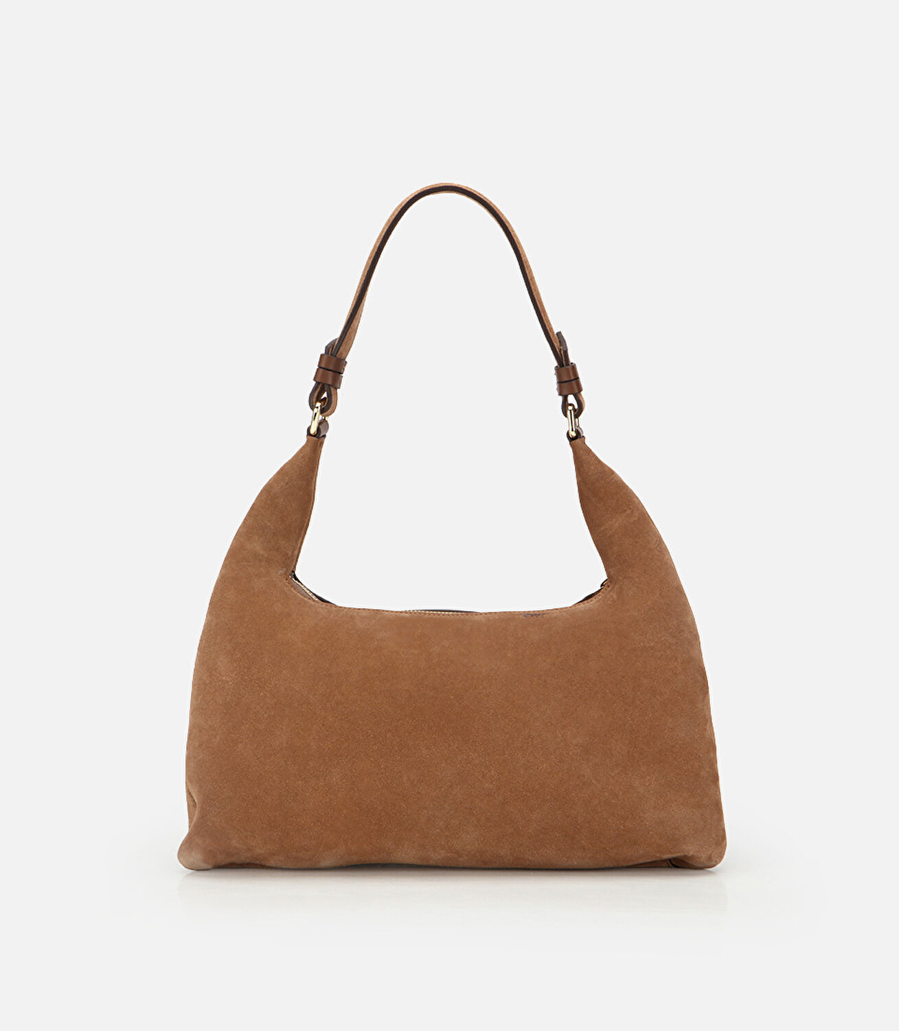 Kadın Süet Deri Taba Cepli Tokalı Omuz Çantası