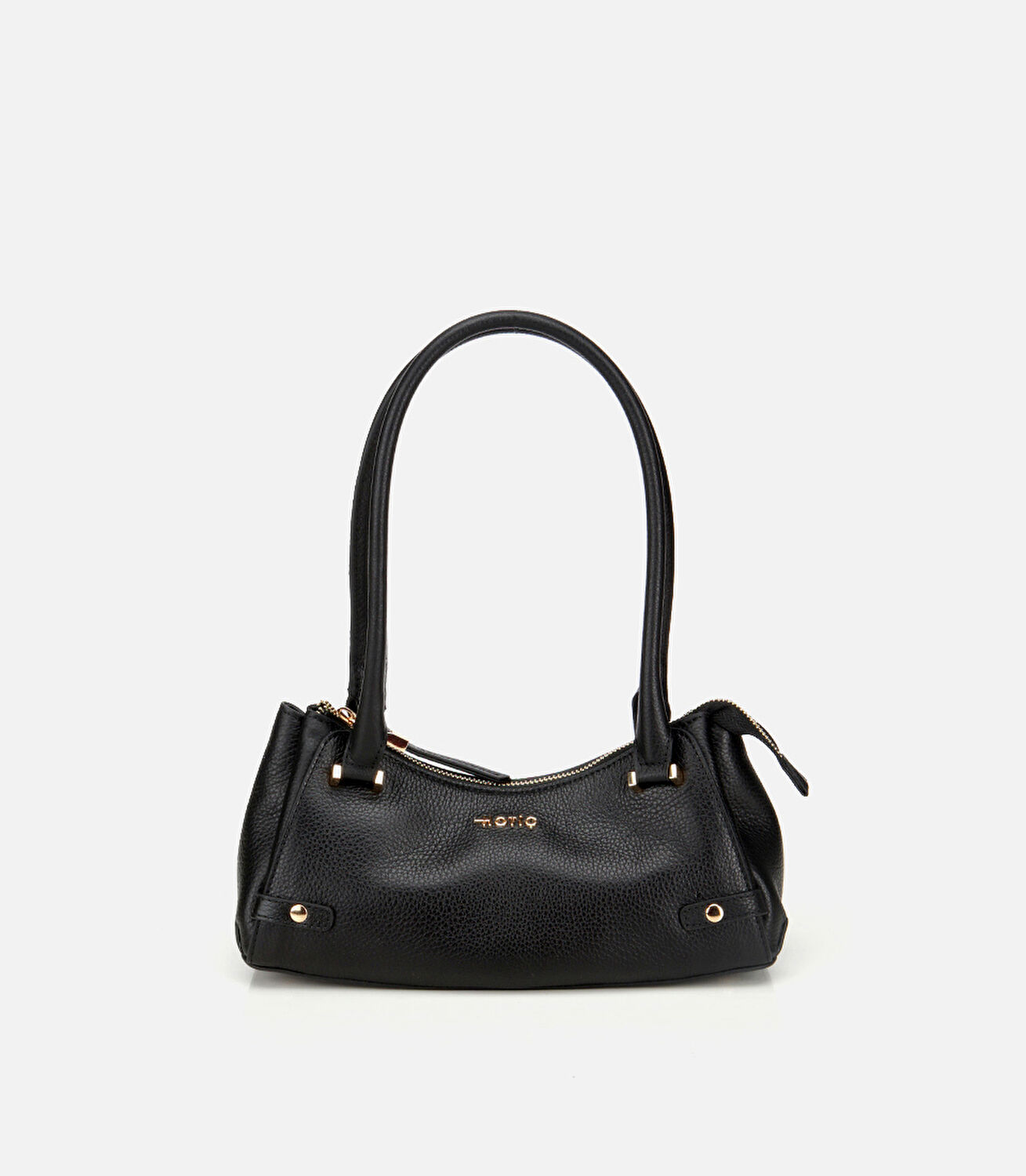 Kadın Deri Siyah Bowling Omuz Çantası