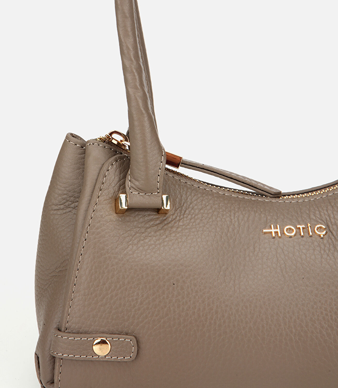 Kadın Deri Vizon Bowling Omuz Çantası