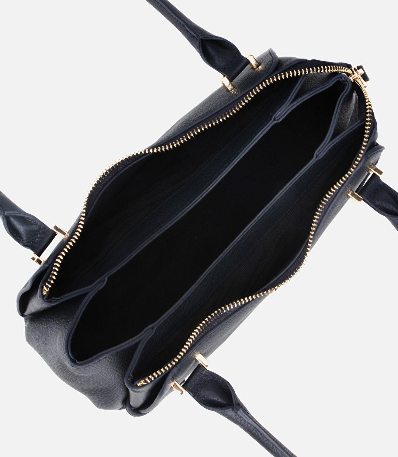 Kadın Deri Lacivert Bowling Omuz Çantası