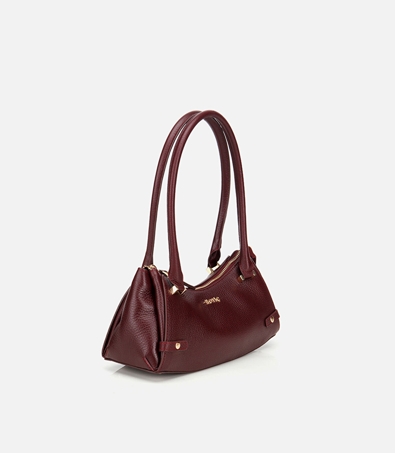 Kadın Deri Bordo Bowling Omuz Çantası