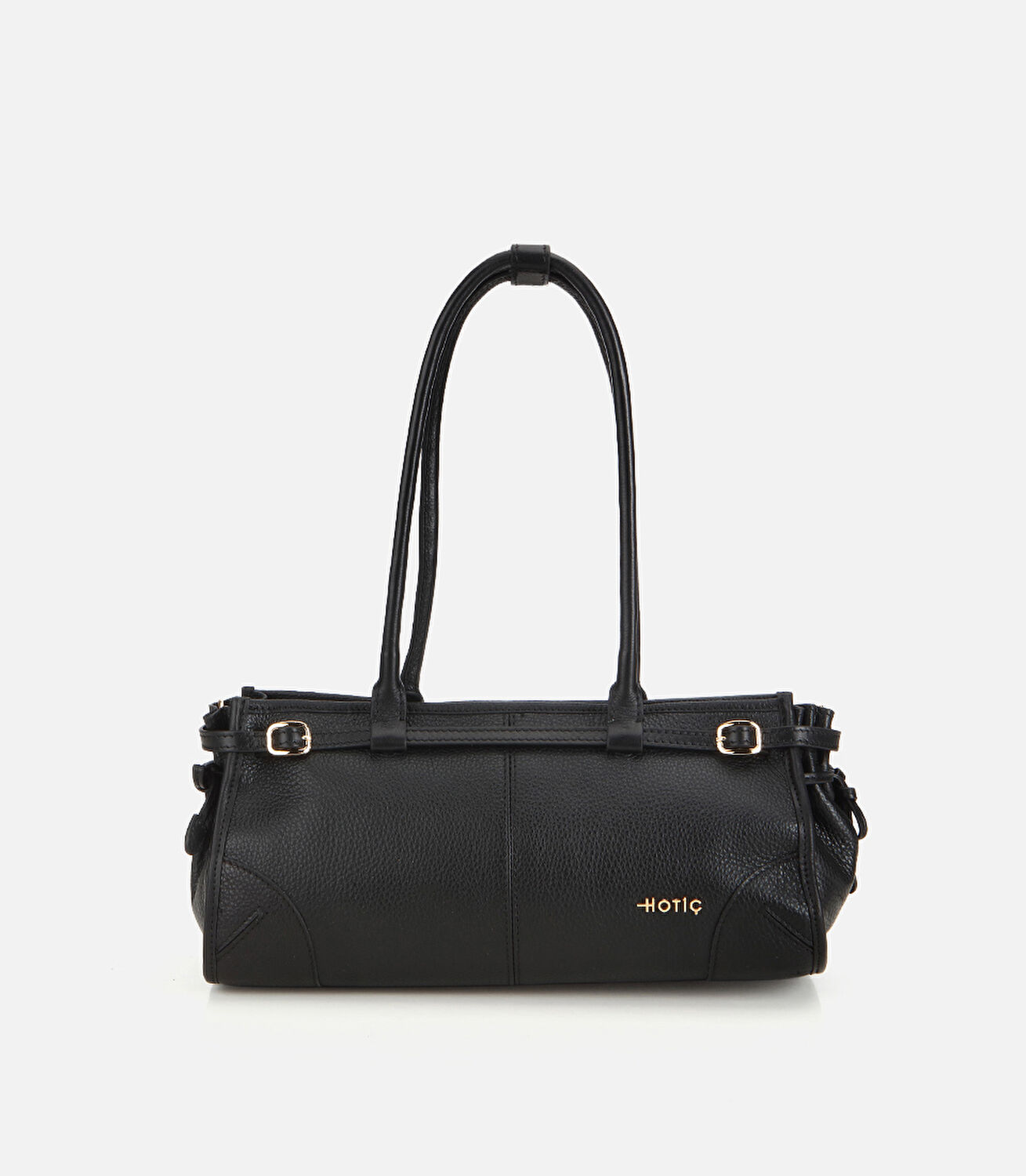 Kadın Deri Siyah Bowling Omuz Çantası