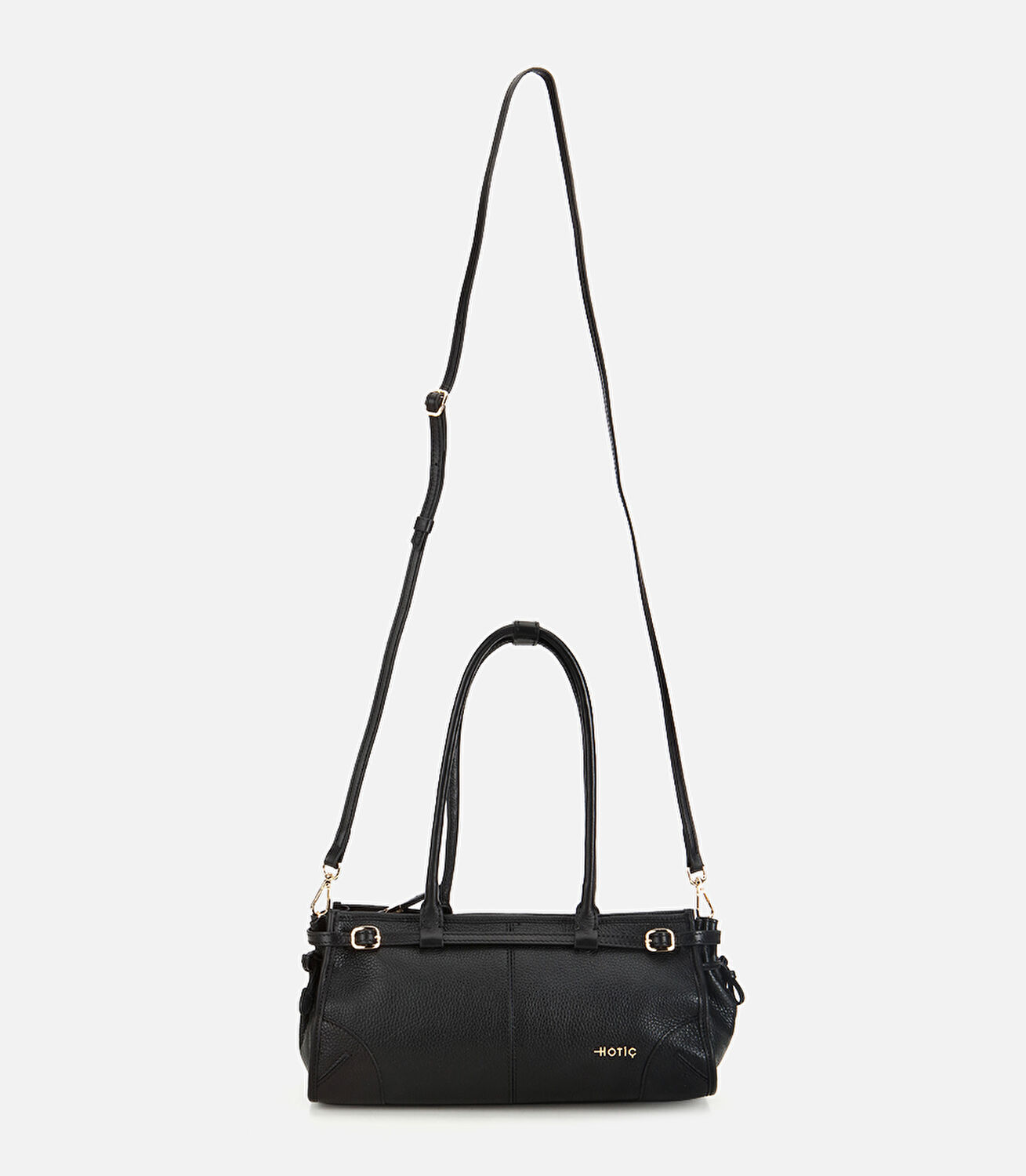 Kadın Deri Siyah Bowling Omuz Çantası