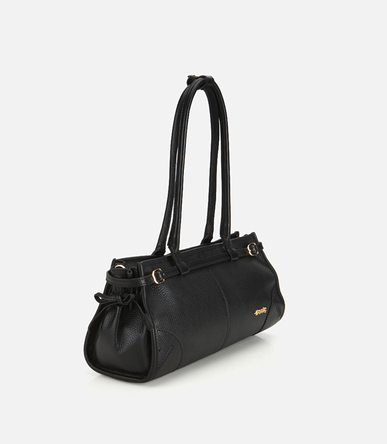 Kadın Deri Siyah Bowling Omuz Çantası