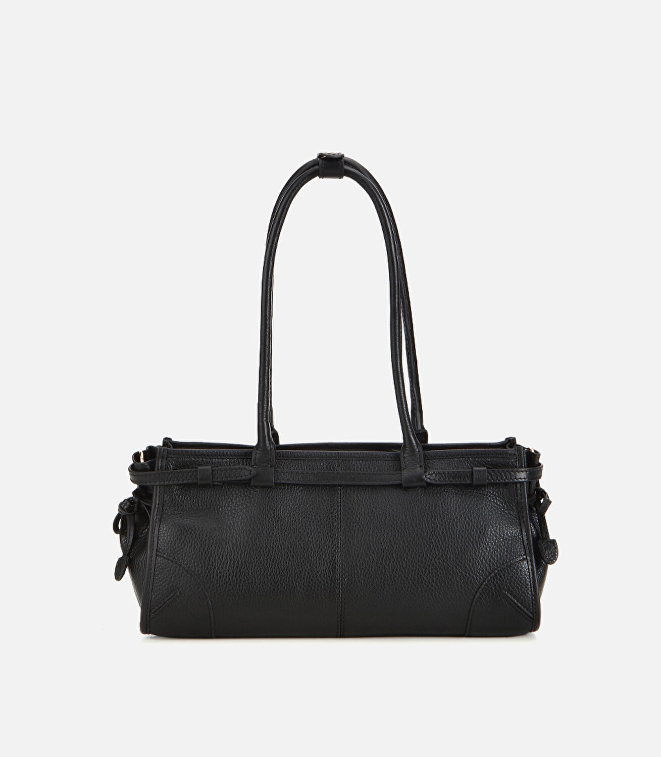 Kadın Deri Siyah Bowling Omuz Çantası