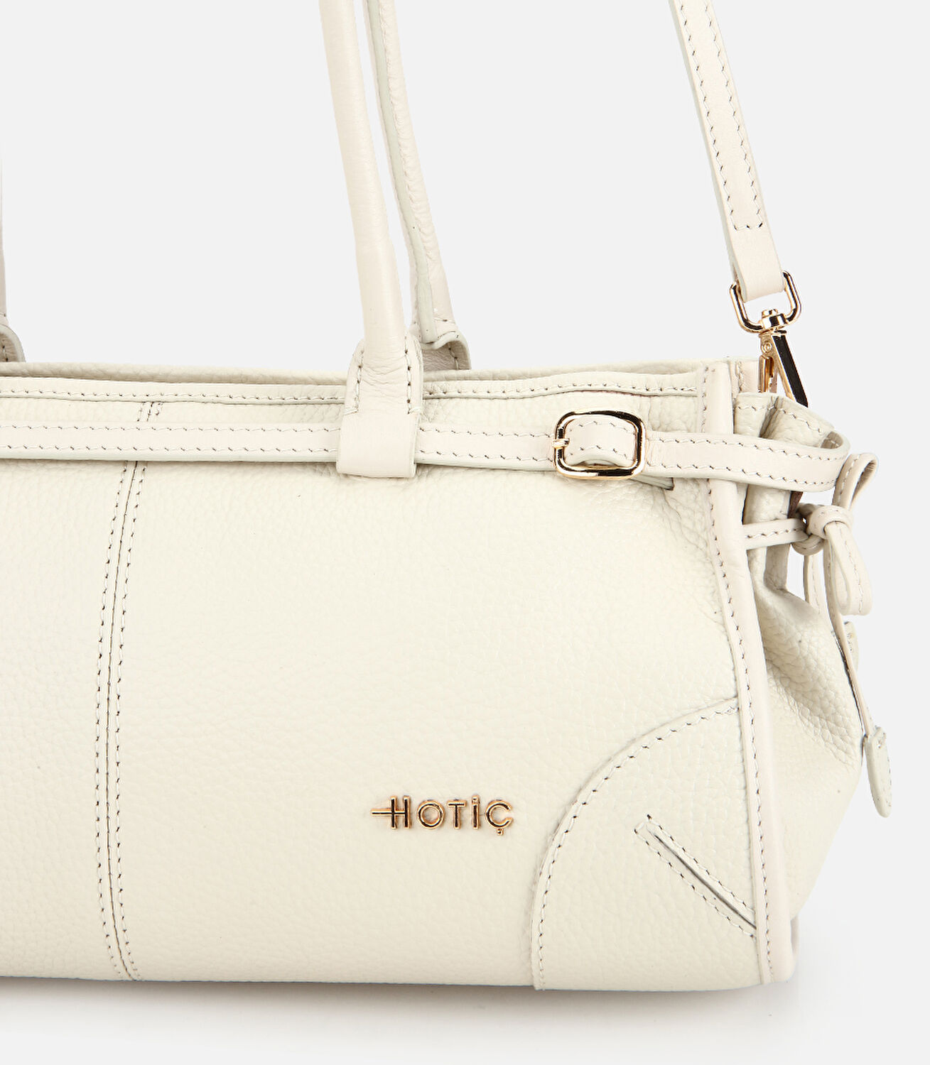 Kadın Deri Beyaz Bowling Omuz Çantası