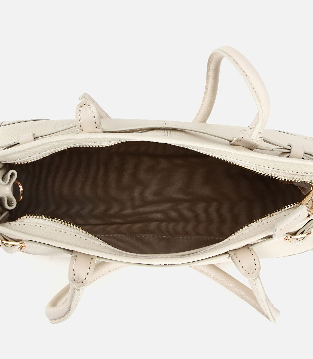 Kadın Deri Beyaz Bowling Omuz Çantası