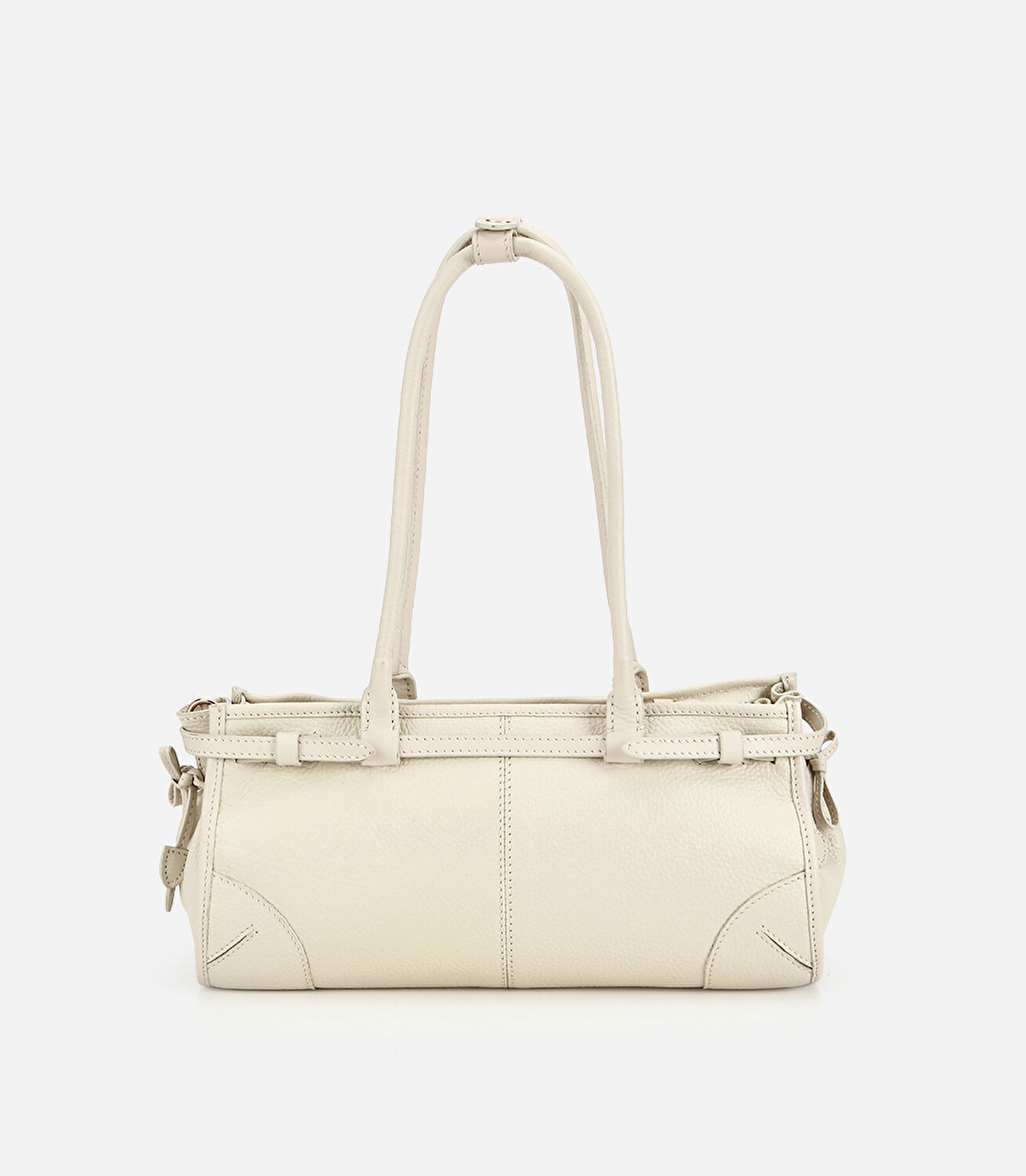 Kadın Deri Beyaz Bowling Omuz Çantası