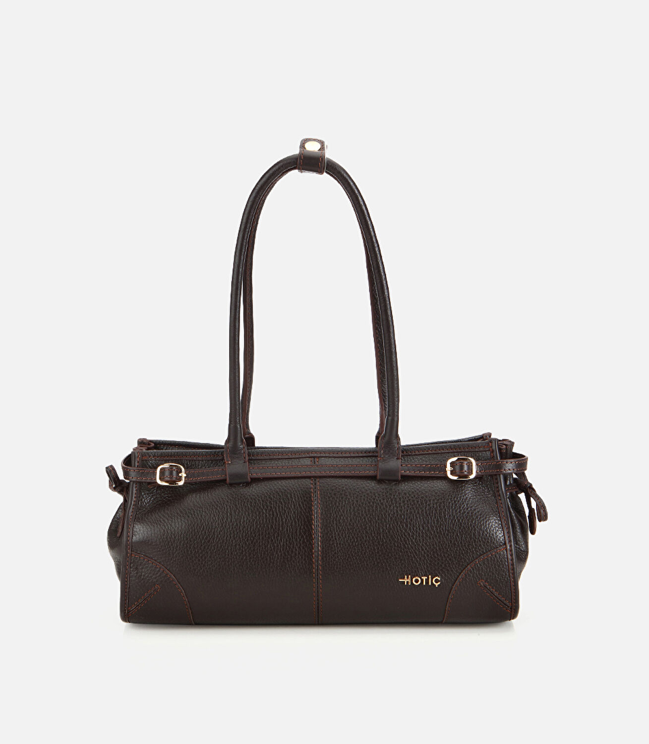 Kadın Deri Kahverengi Bowling Omuz Çantası