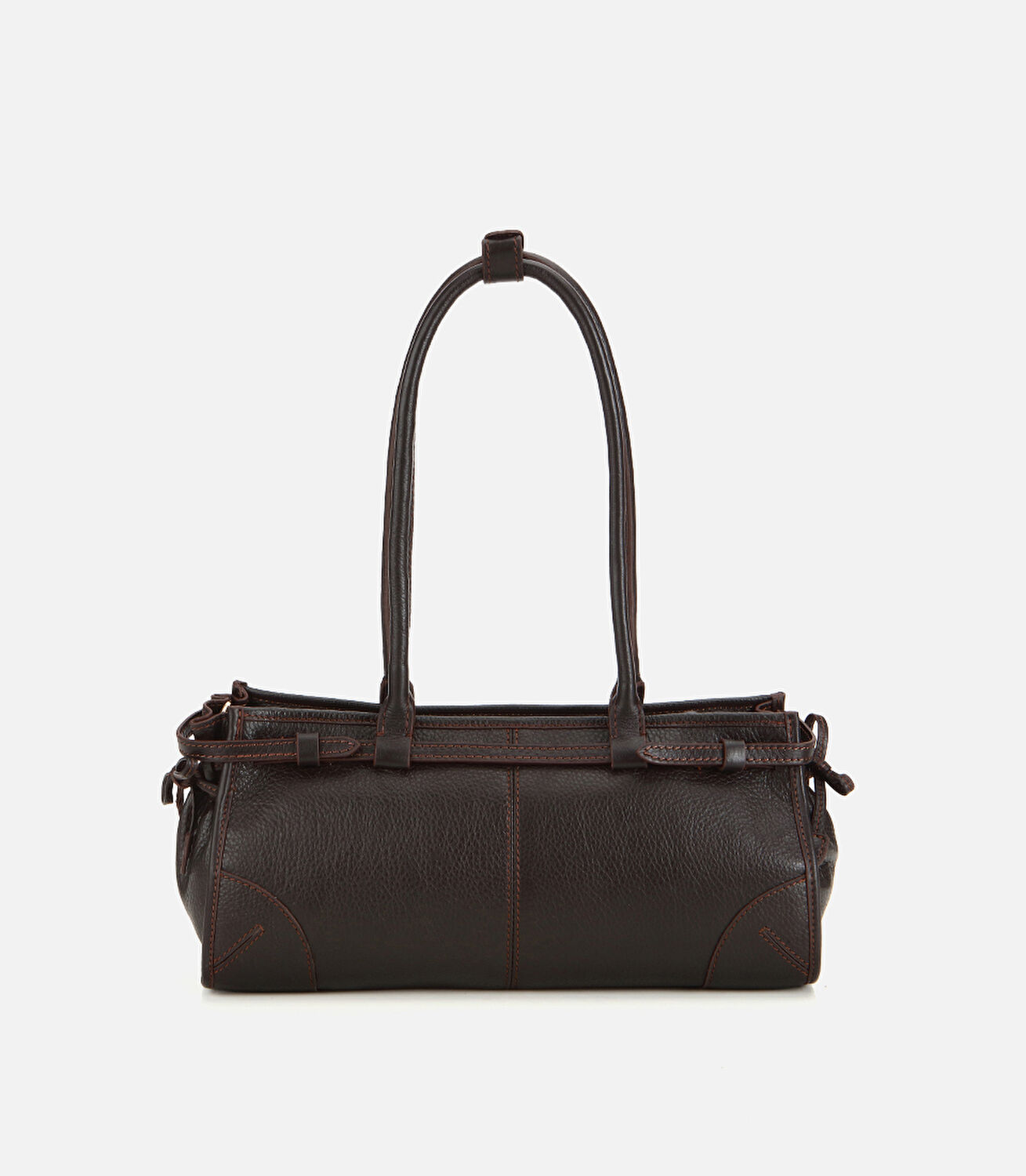 Kadın Deri Kahverengi Bowling Omuz Çantası