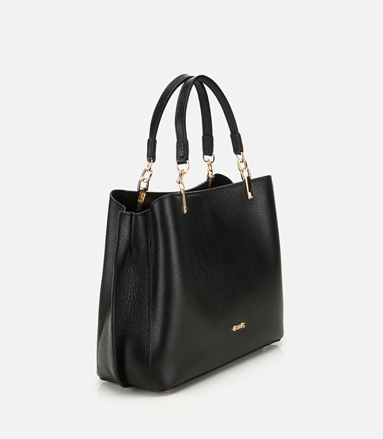 Kadın Deri Siyah Fermuarlı Omuz Çantası