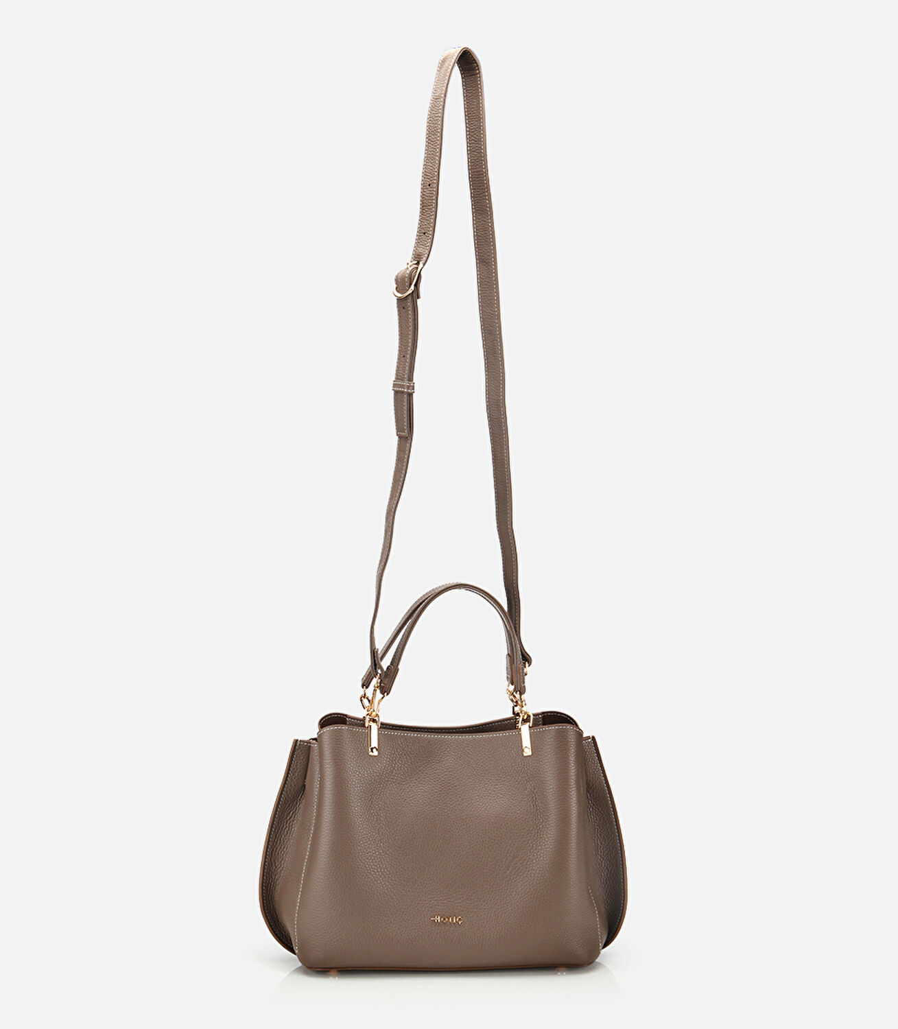 Kadın Deri Vizon Fermuarlı Omuz Çantası