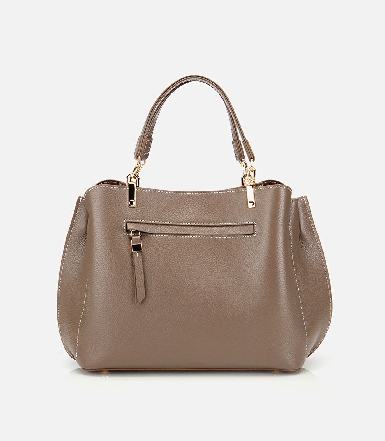 Kadın Deri Vizon Fermuarlı Omuz Çantası