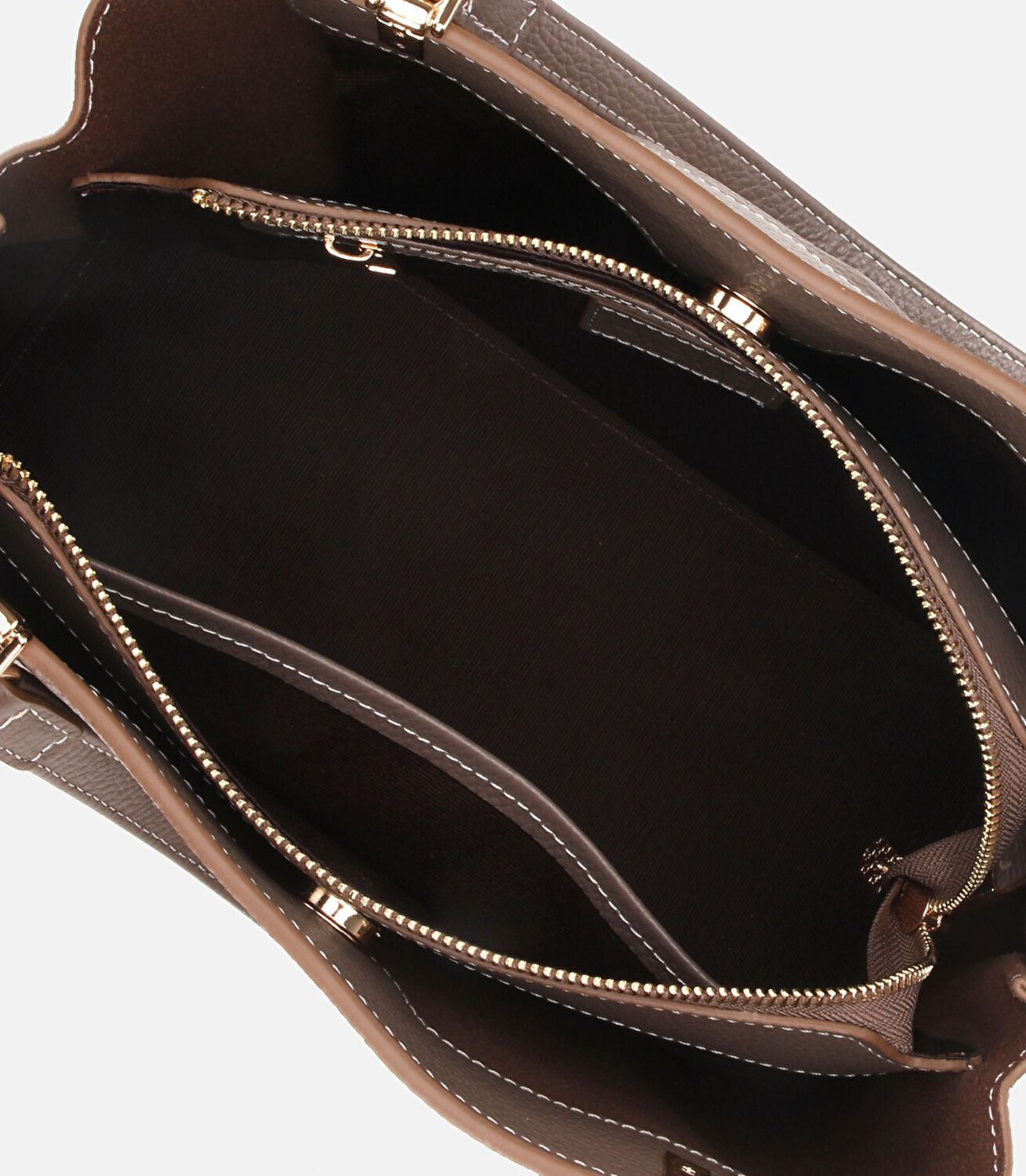 Kadın Deri Vizon Fermuarlı Omuz Çantası