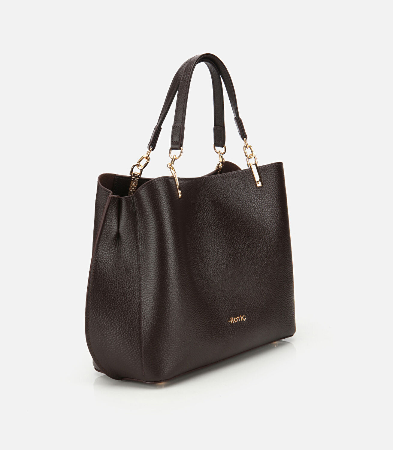 Kadın Deri Kahverengi Fermuarlı Omuz Çantası