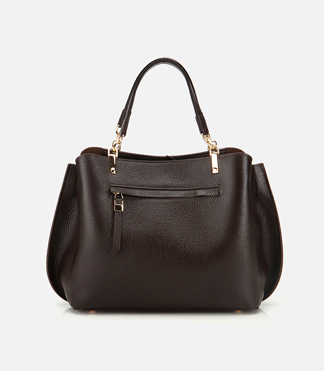 Kadın Deri Kahverengi Fermuarlı Omuz Çantası