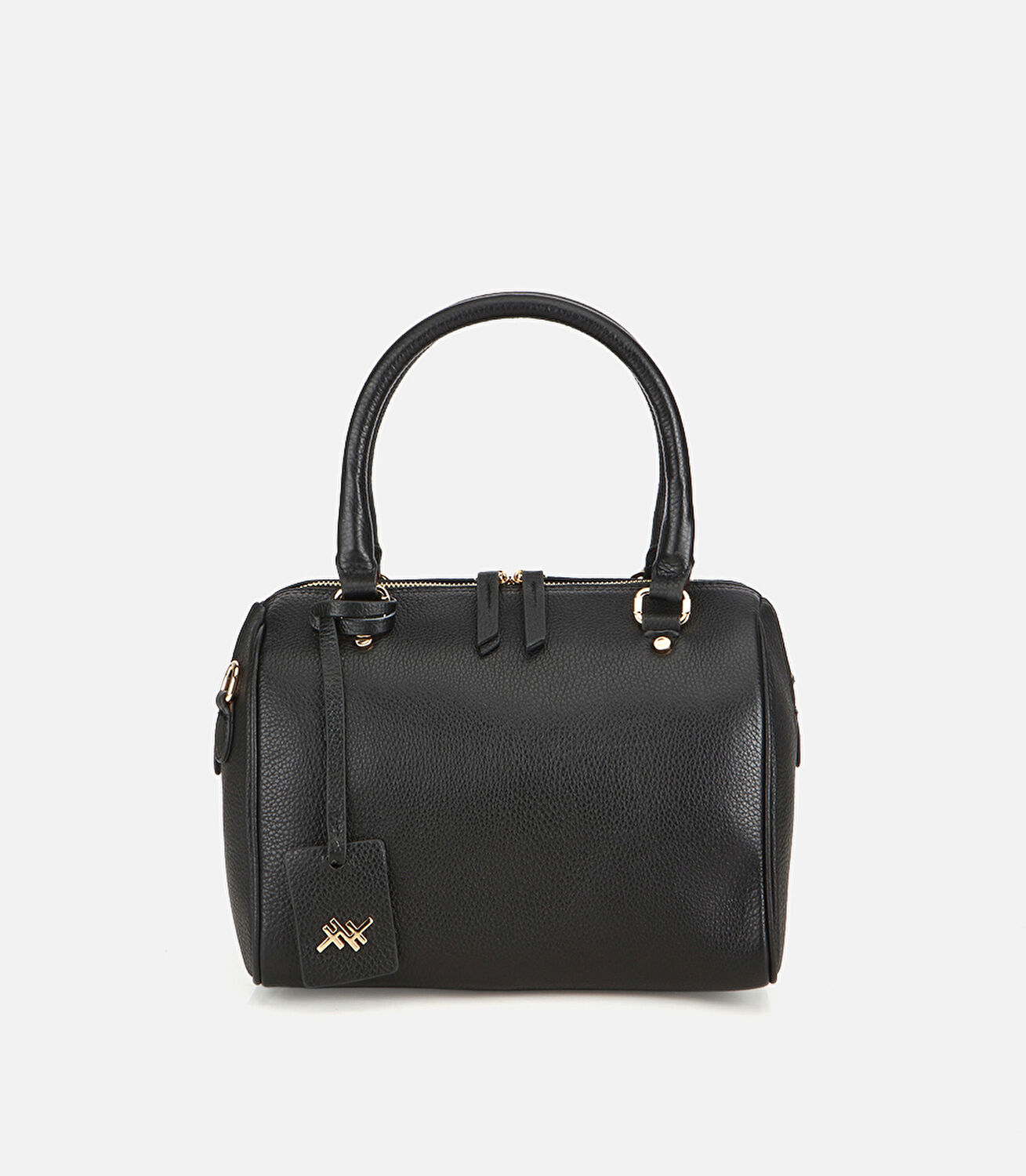 Kadın Deri Siyah Fermuarlı Omuz Çantası