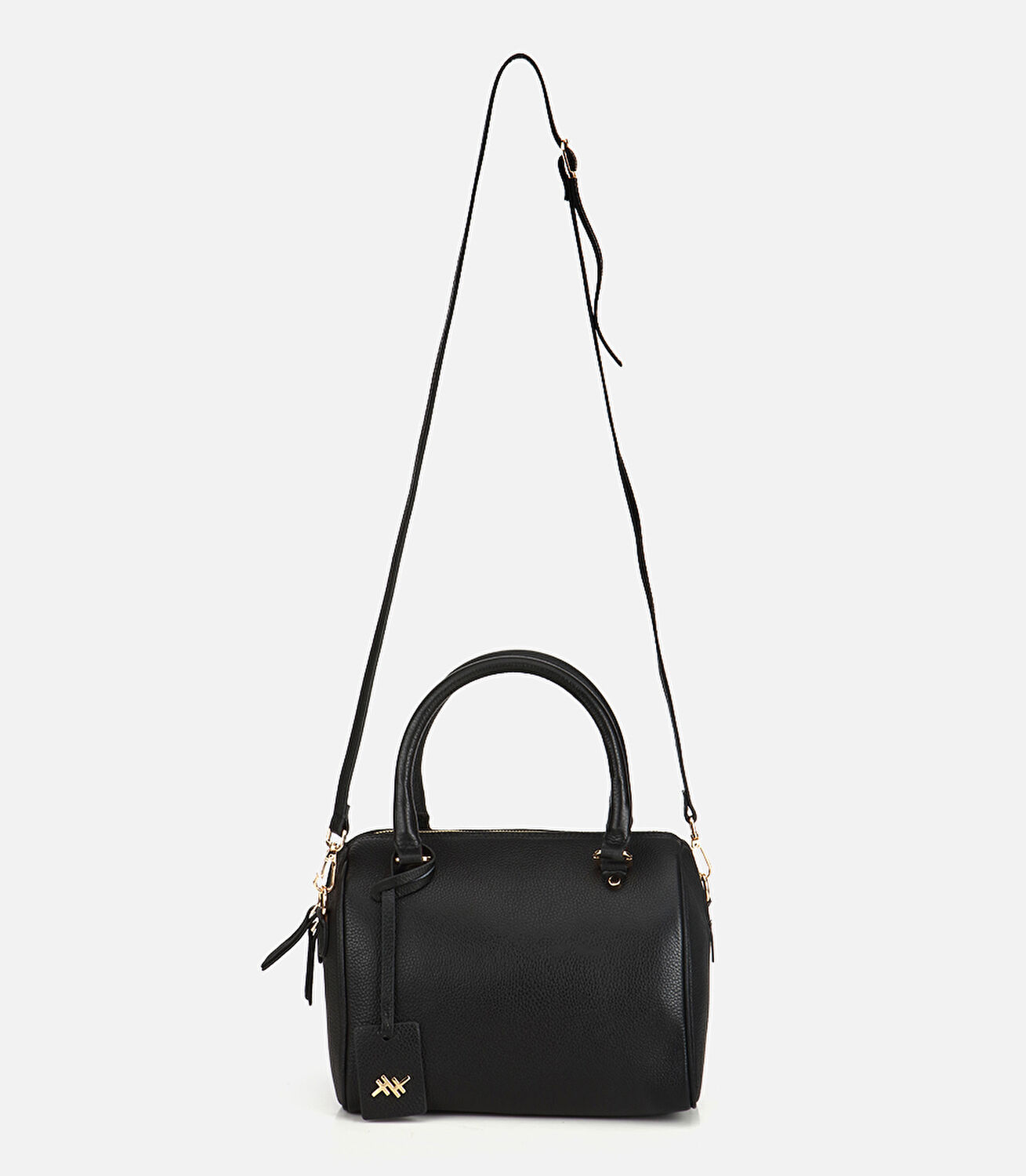 Kadın Deri Siyah Fermuarlı Omuz Çantası