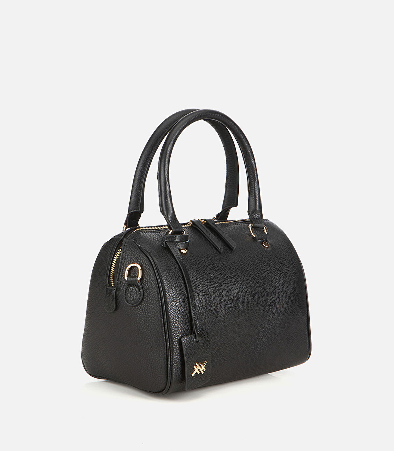 Kadın Deri Siyah Fermuarlı Omuz Çantası