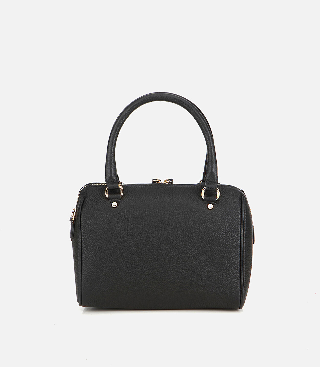 Kadın Deri Siyah Fermuarlı Omuz Çantası