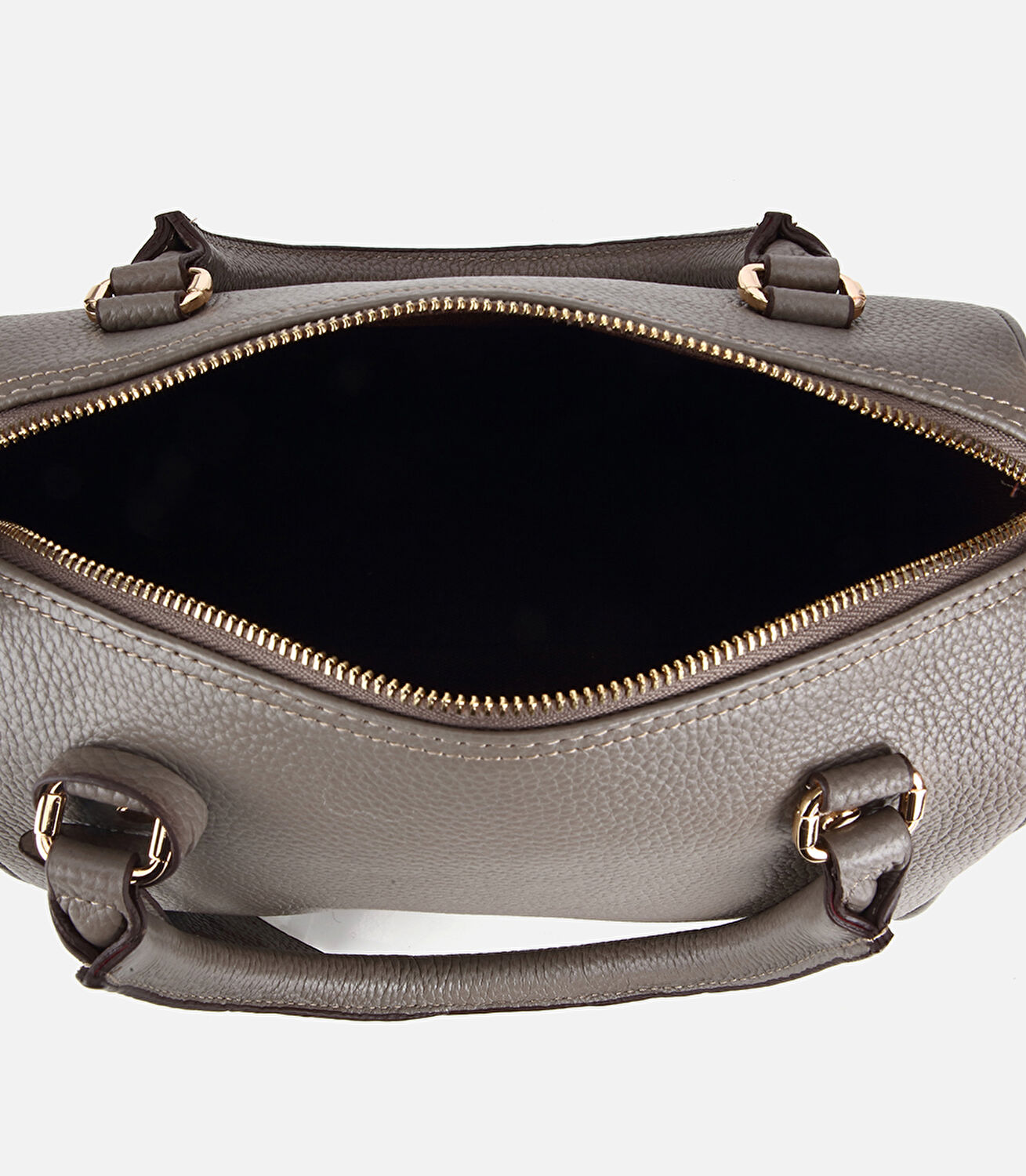 Kadın Deri Vizon Fermuarlı Omuz Çantası