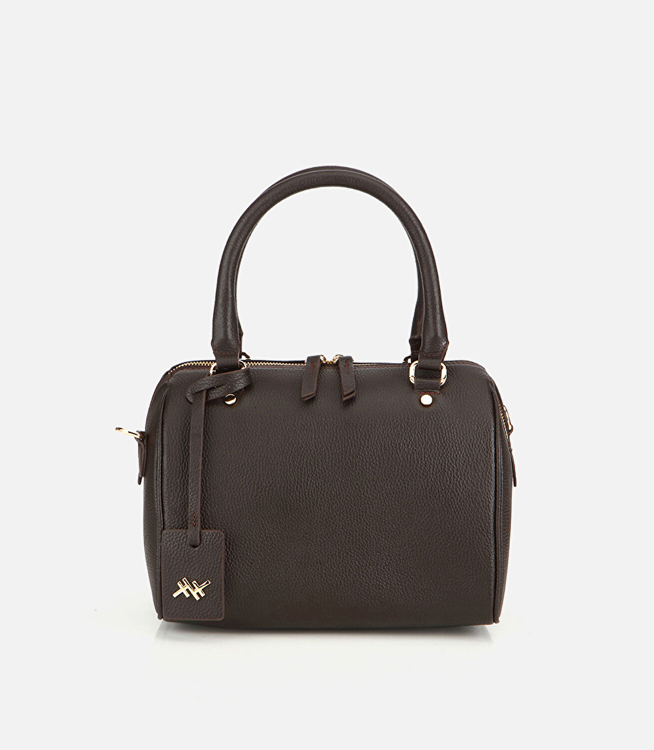 Kadın Deri Kahverengi Fermuarlı Omuz Çantası