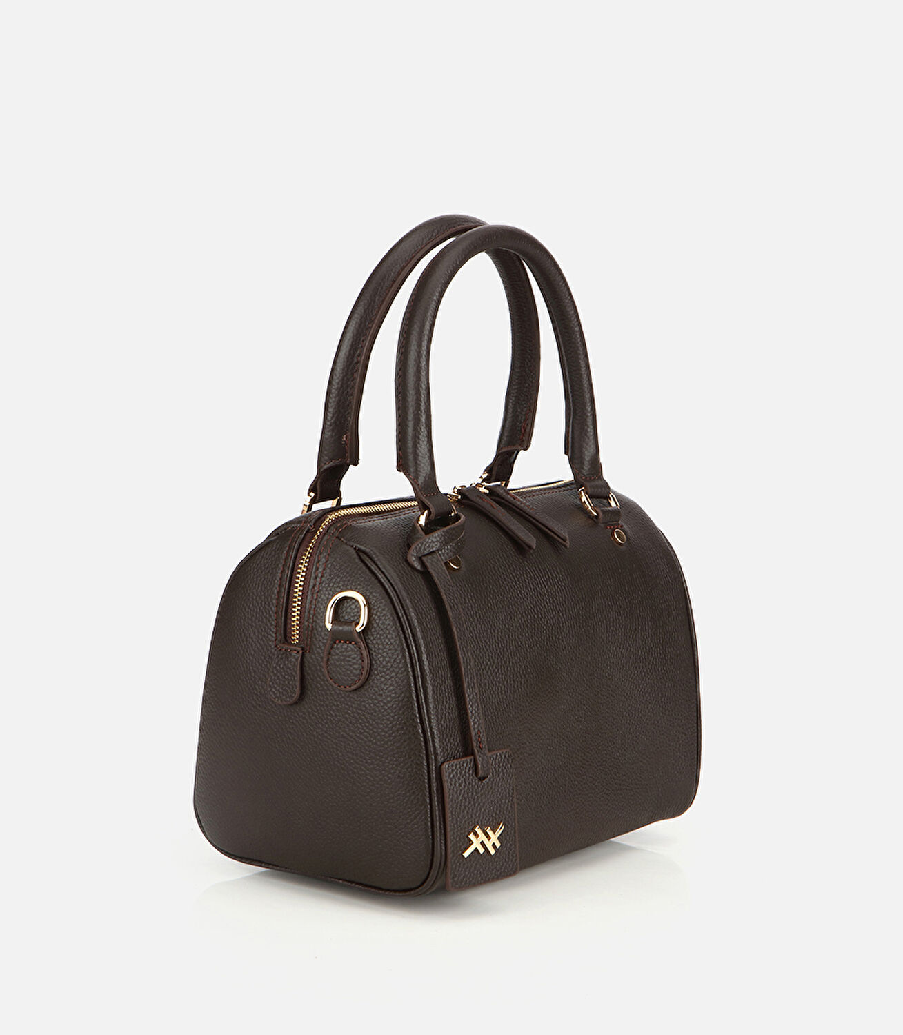 Kadın Deri Kahverengi Fermuarlı Omuz Çantası