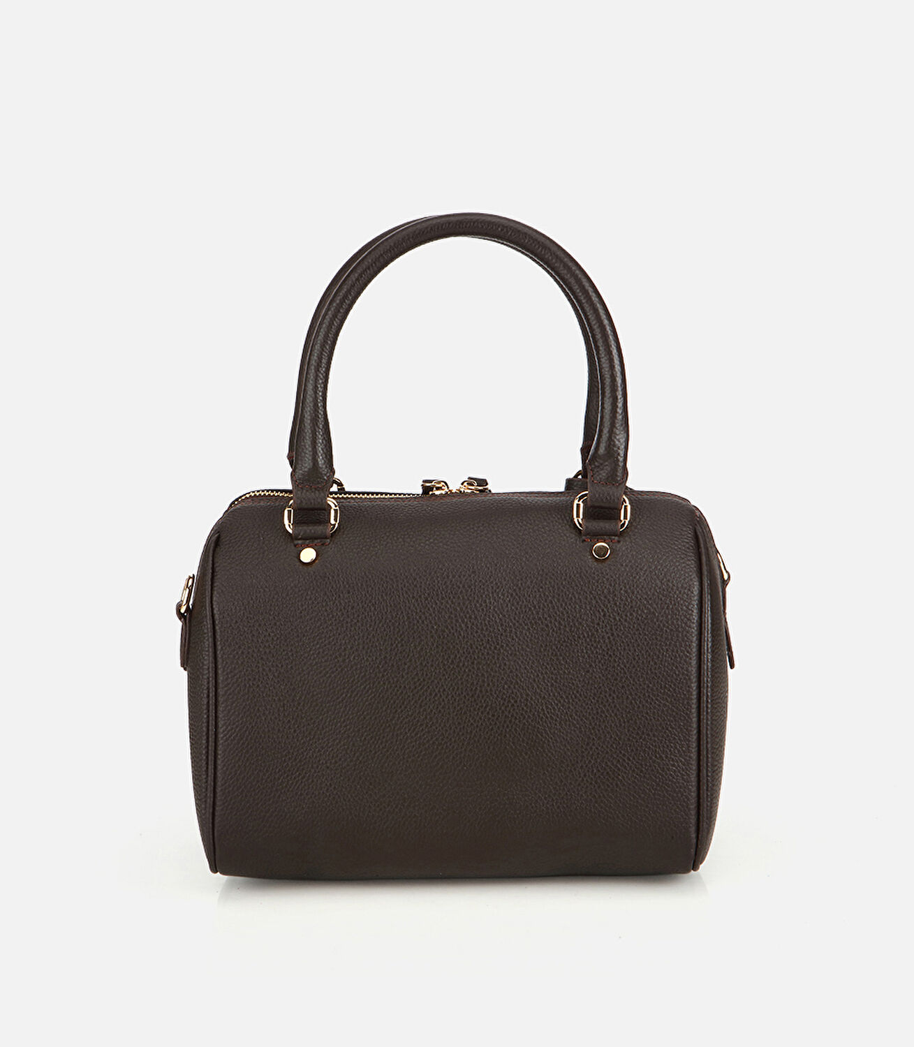 Kadın Deri Kahverengi Fermuarlı Omuz Çantası