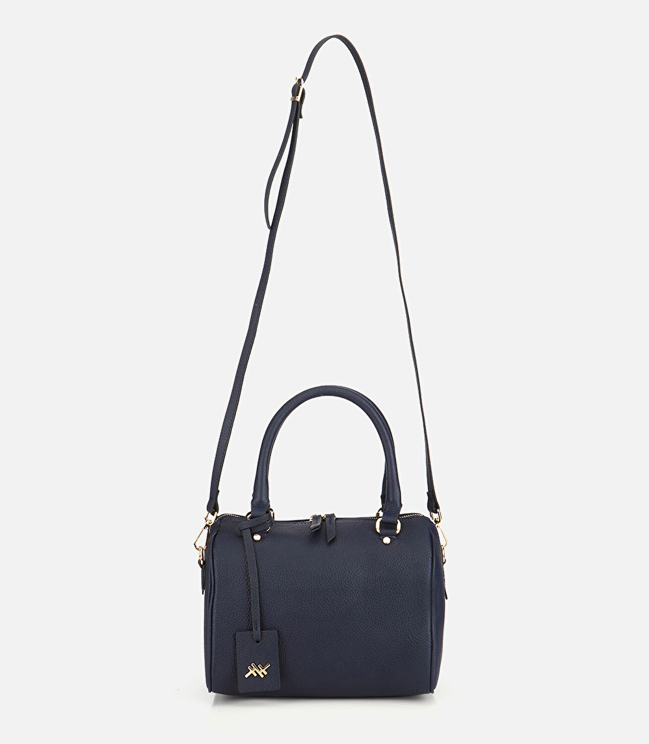 Kadın Deri Lacivert Fermuarlı Omuz Çantası
