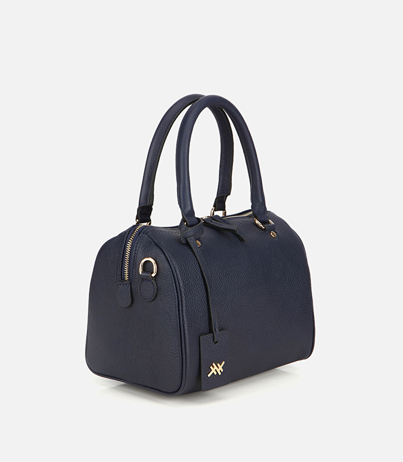Kadın Deri Lacivert Fermuarlı Omuz Çantası