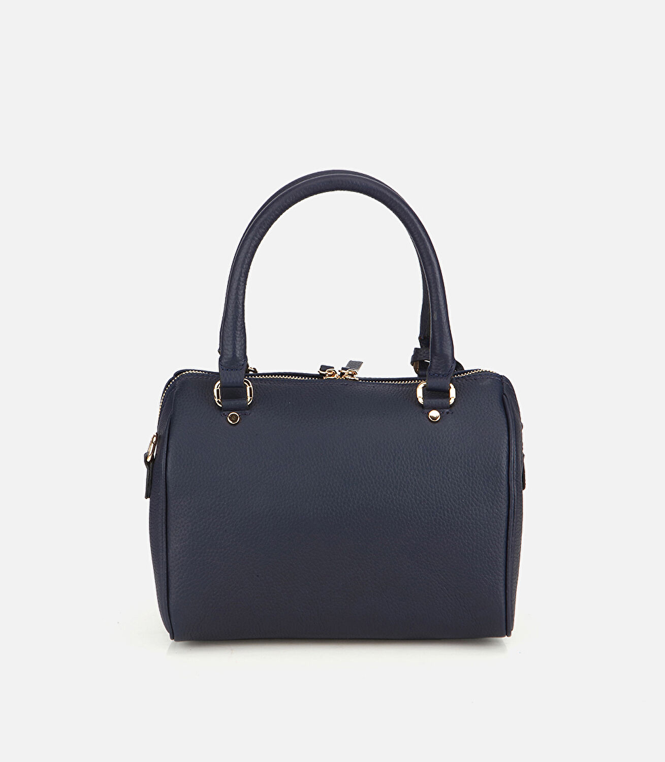 Kadın Deri Lacivert Fermuarlı Omuz Çantası