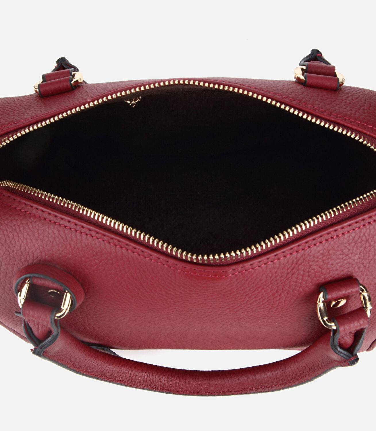 Kadın Deri Bordo Fermuarlı Omuz Çantası