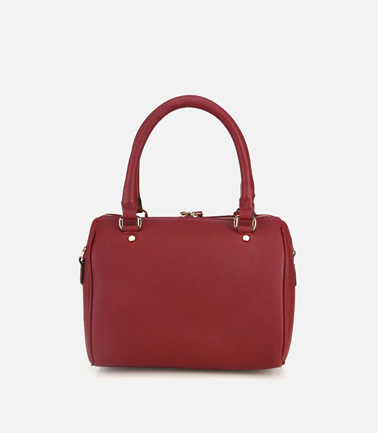 Kadın Deri Bordo Fermuarlı Omuz Çantası