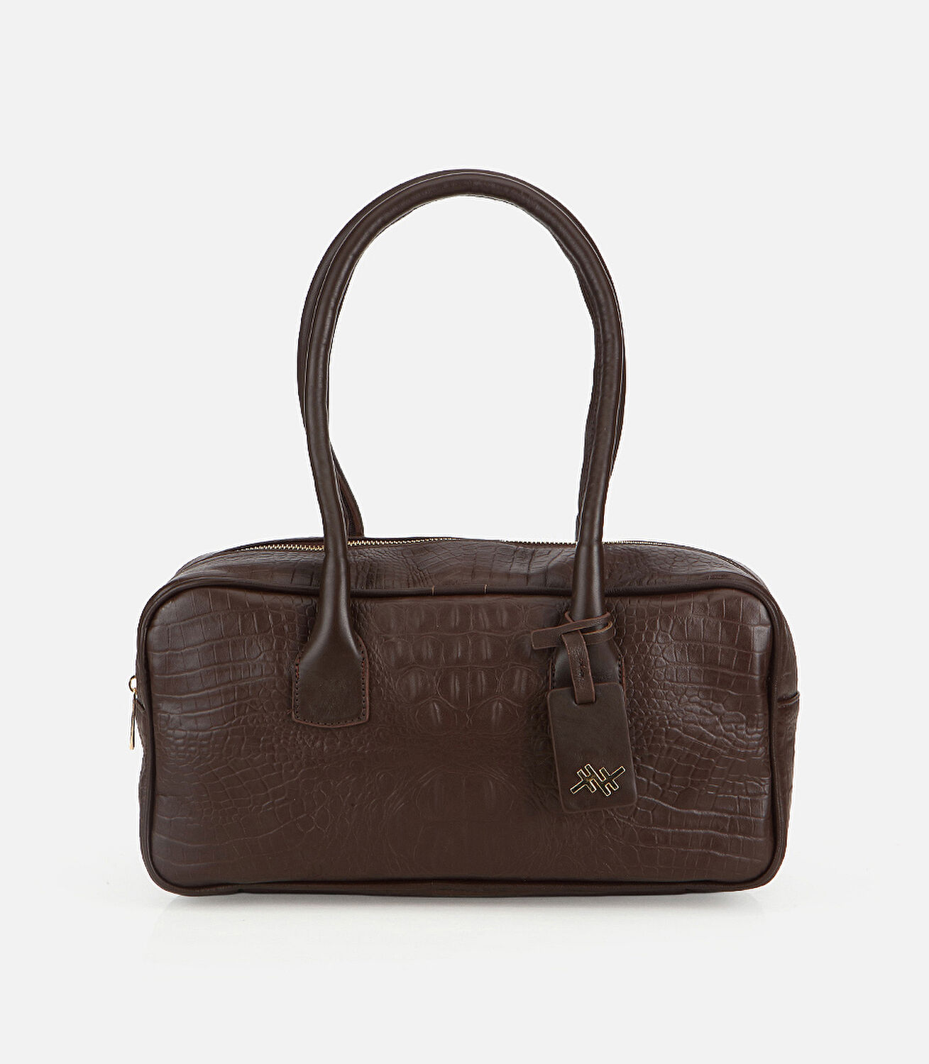 Kadın Deri Kahverengi Bowling Omuz Çantası