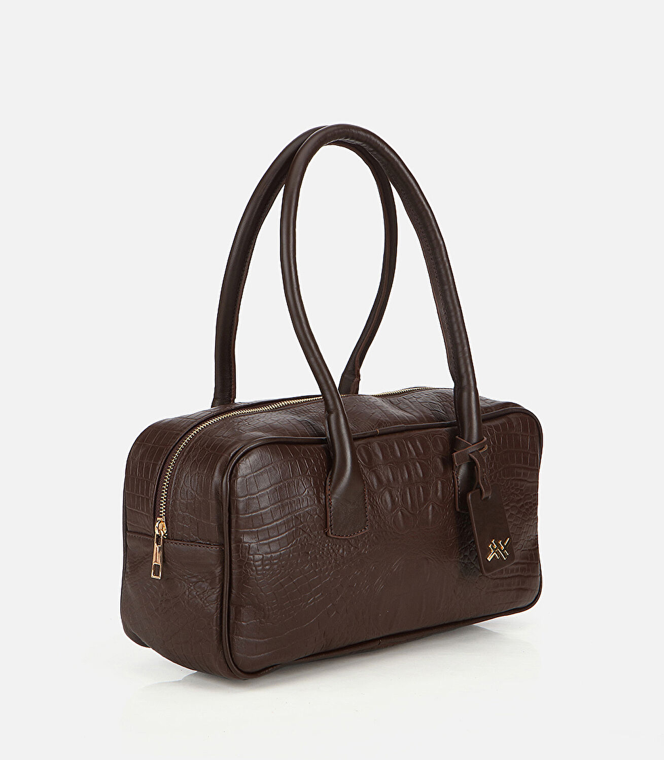 Kadın Deri Kahverengi Bowling Omuz Çantası